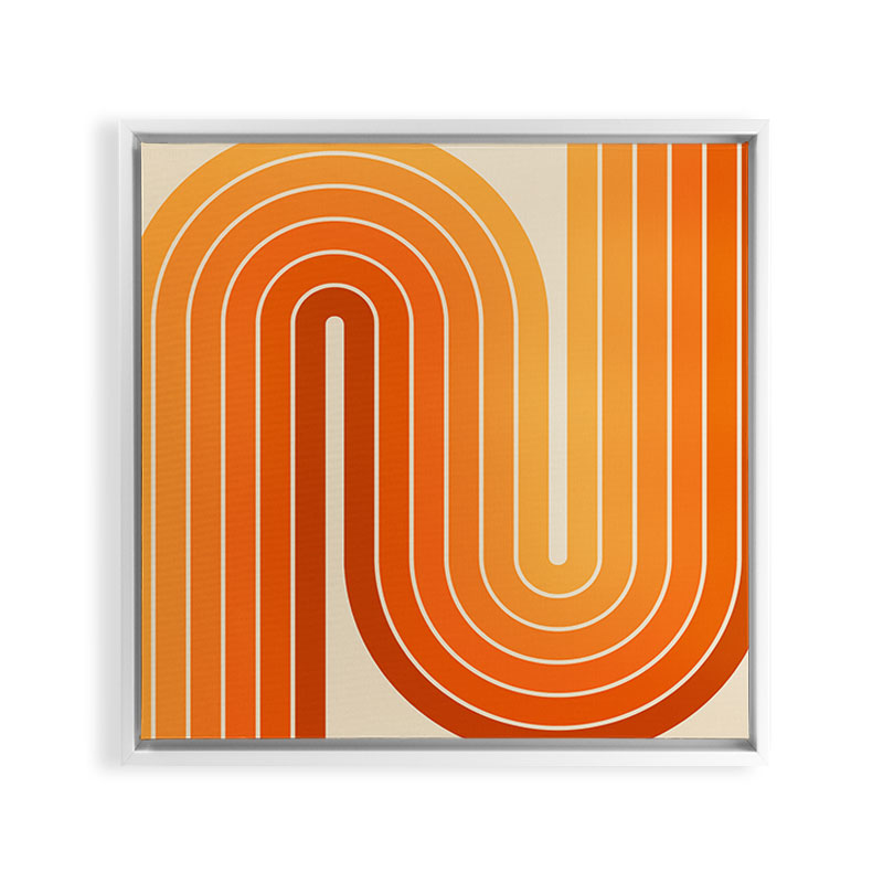70s Retro Vintage Style Minimal Design 553 Framed Canvas Print