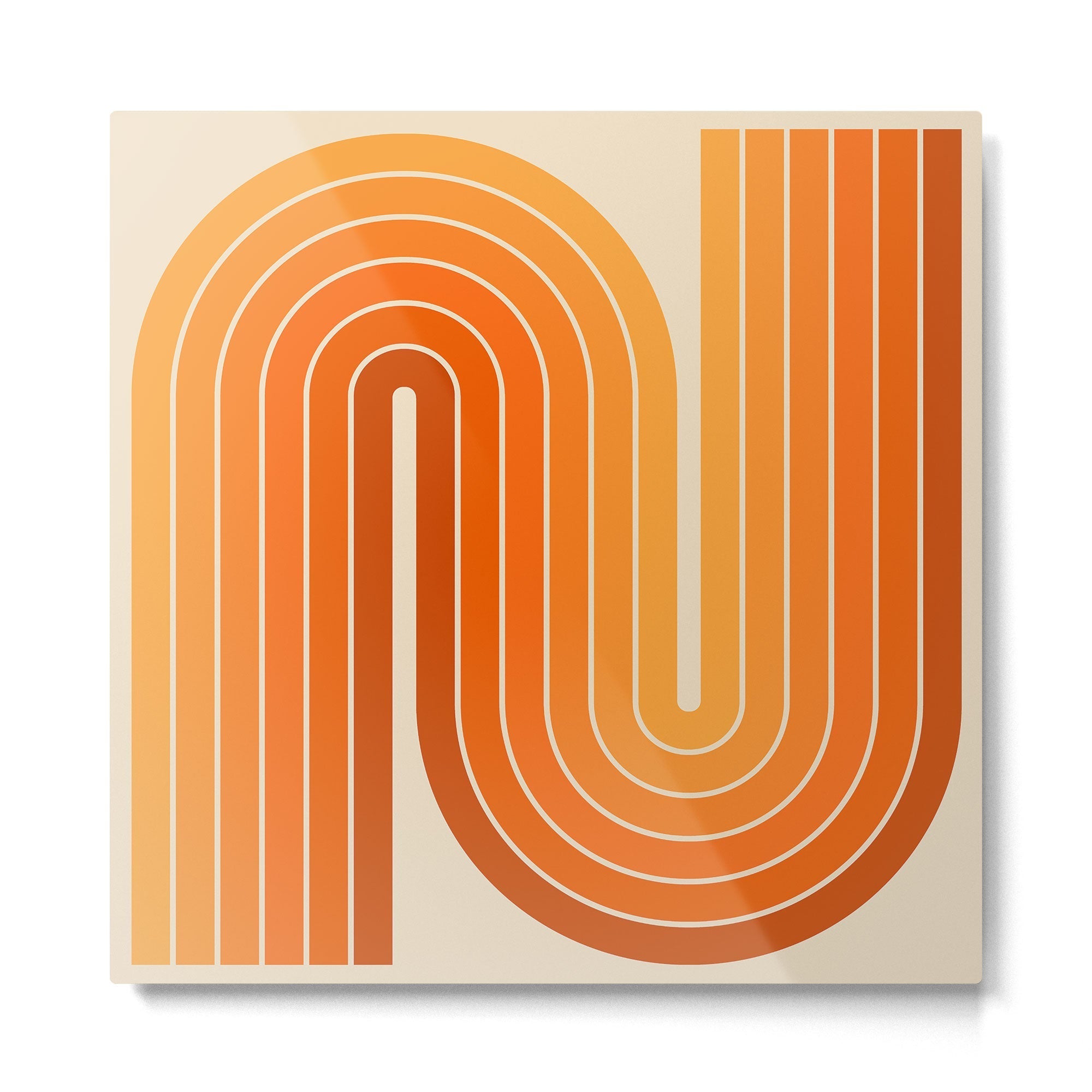 70s Retro Vintage Style Minimal Design 553 Metal Print