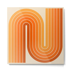 70s Retro Vintage Style Minimal Design 553 Metal Print