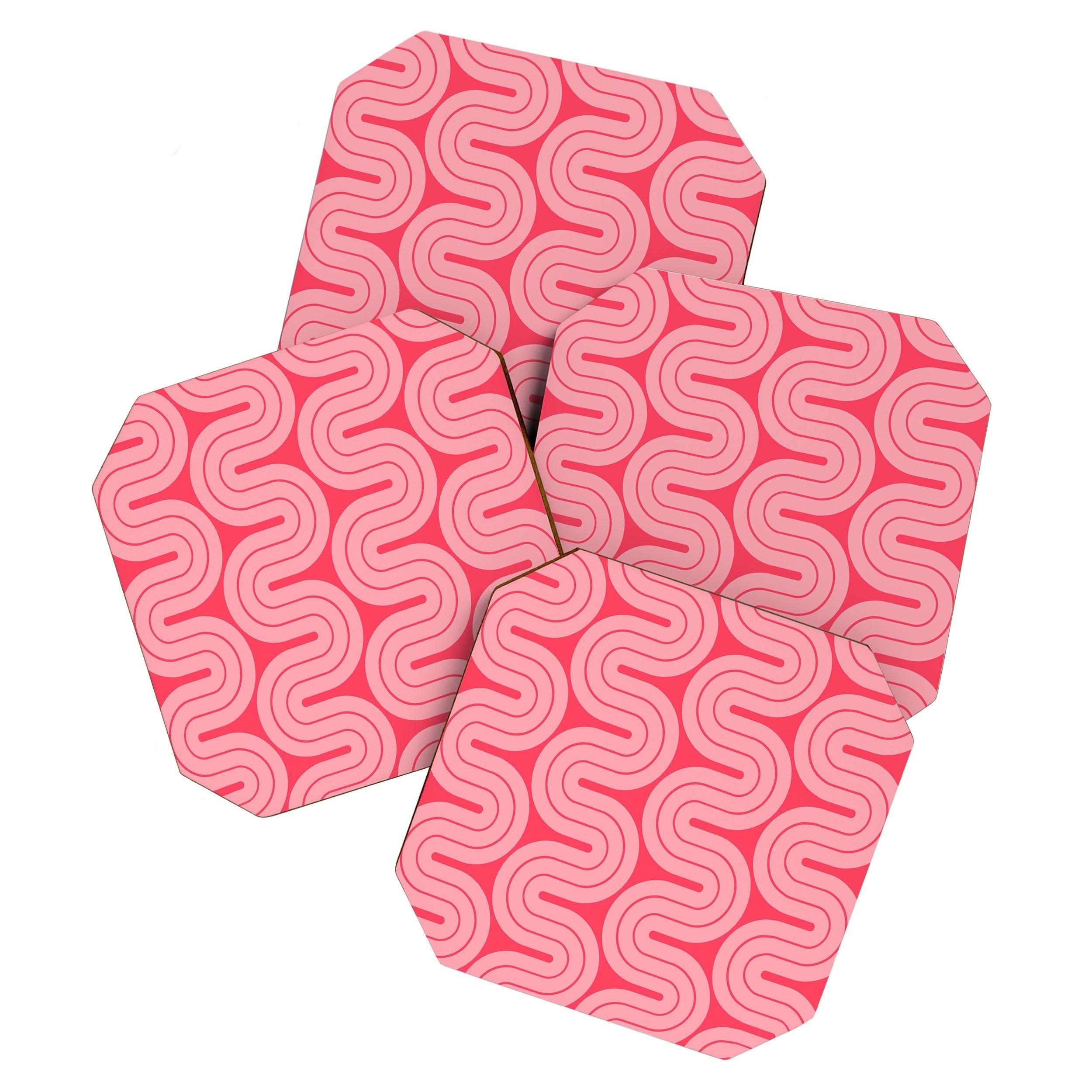 70s Throwback Wavy Stripes Pattern Coaster