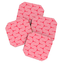 70s Throwback Wavy Stripes Pattern Coaster