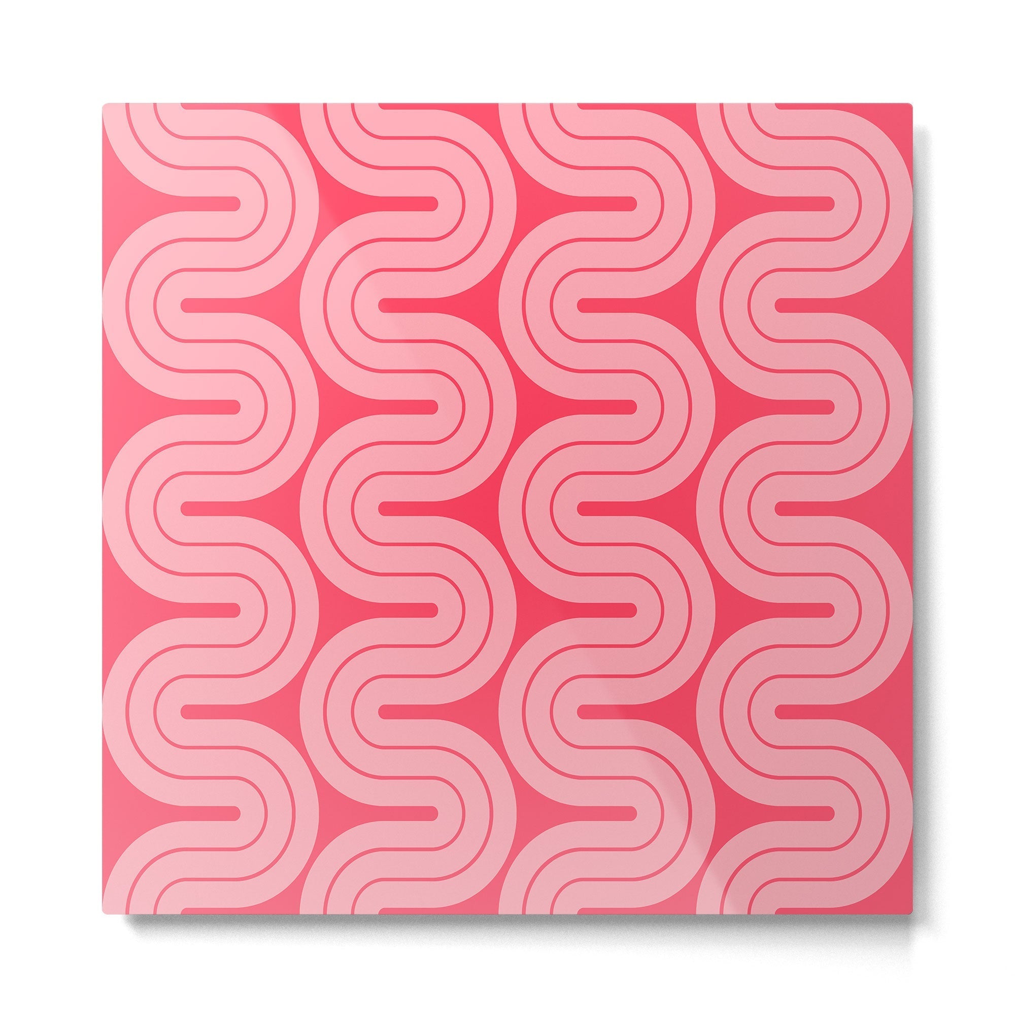 70s Throwback Wavy Stripes Pattern Metal Print