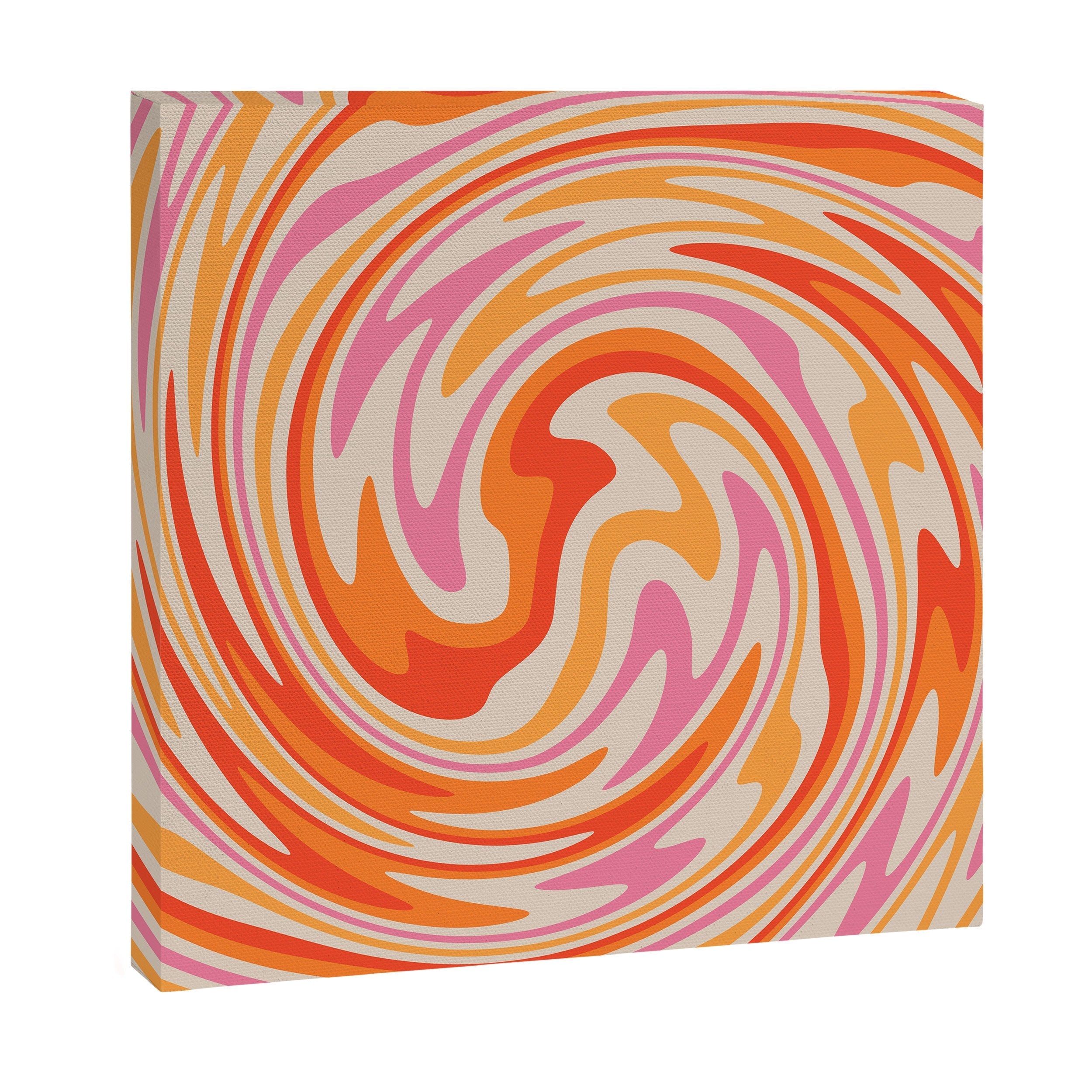 70s Retro Swirl Color Abstract Canvas Print