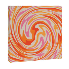 70s Retro Swirl Color Abstract Canvas Print
