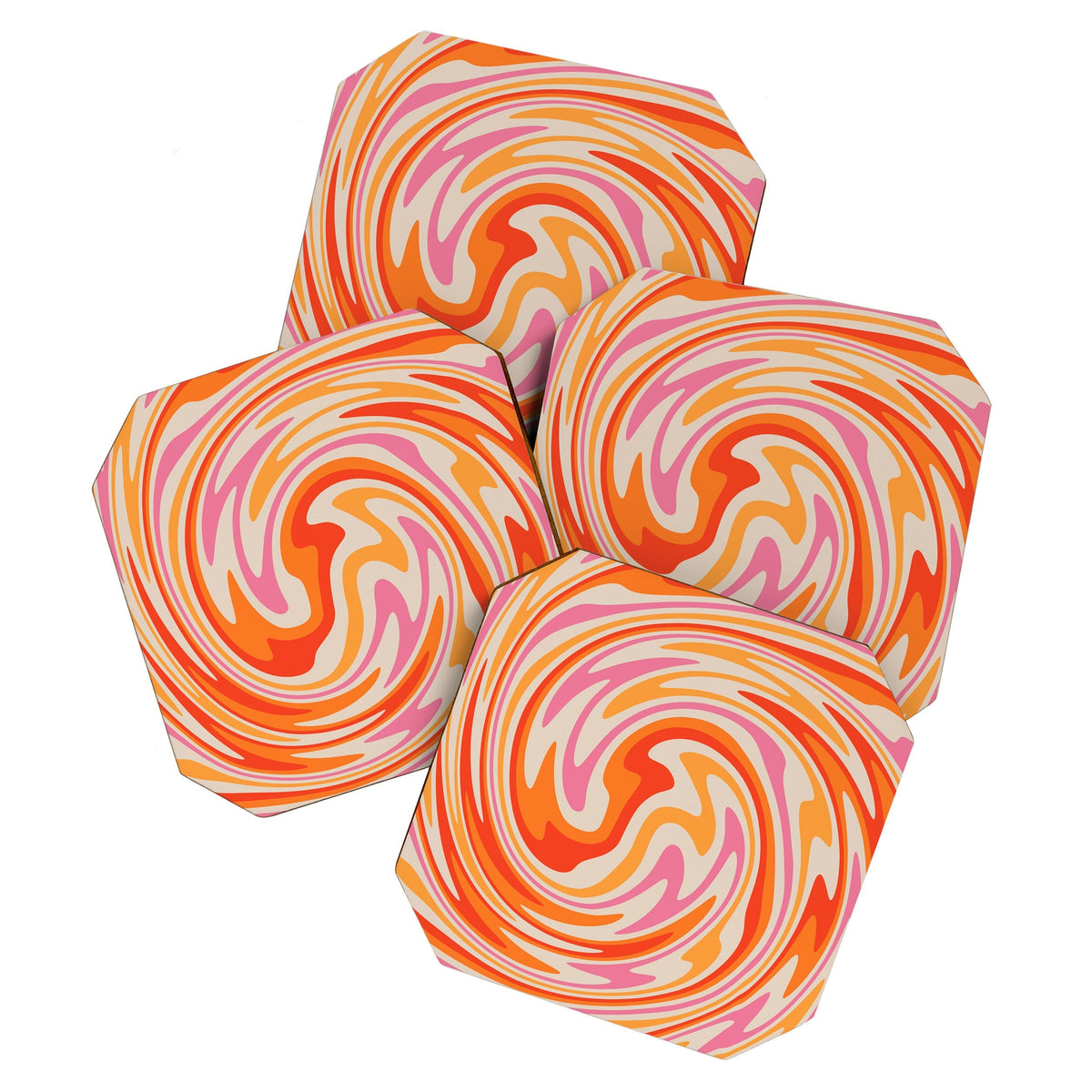 70s Retro Swirl Color Abstract Coaster