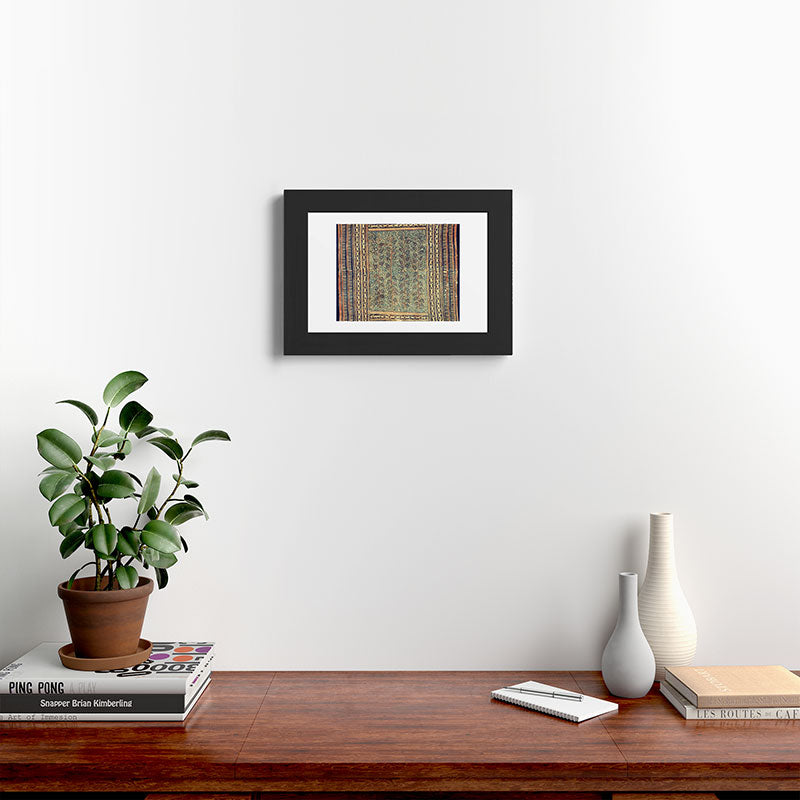 18th Century Indian Tree Textile Digital Art Painting  Framed Art Print