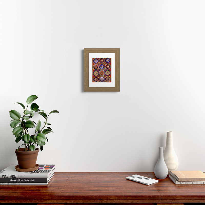 19th Century Armenian Kazak dated 1896 Framed Art Print