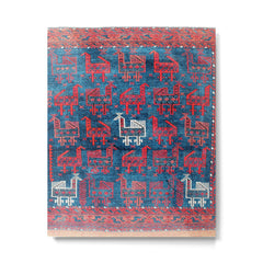 25 Peacocks Baluch Khorasan Persian Bag Face Print Metal Print