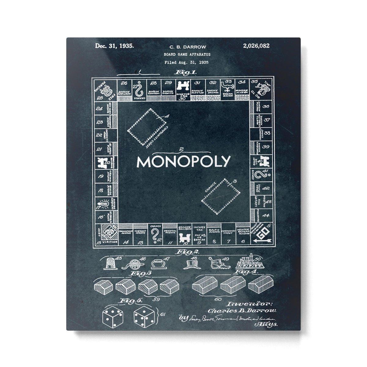 1935 - Board game apparatus (Monopoly) Metal Print