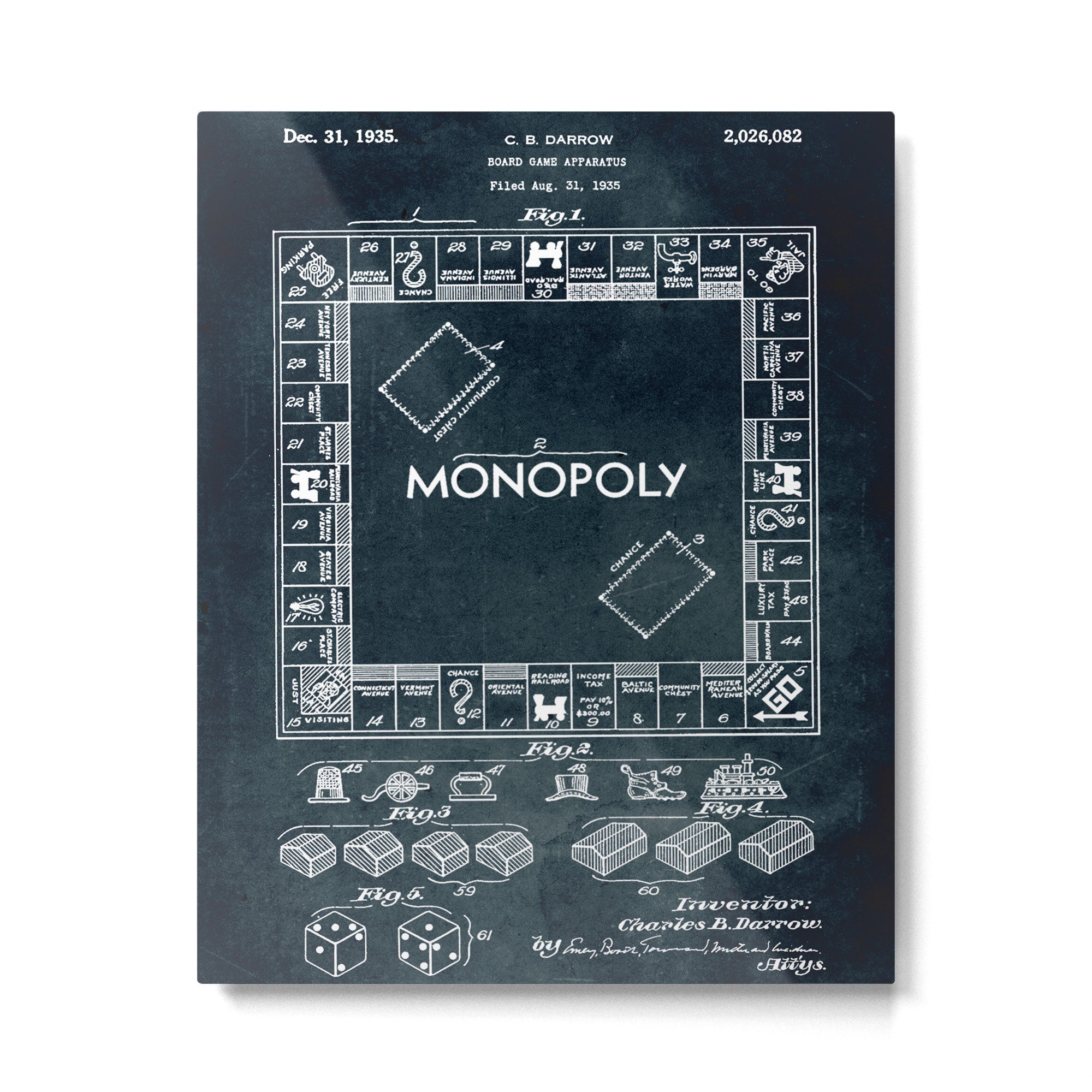 1935 - Board game apparatus (Monopoly) Metal Print